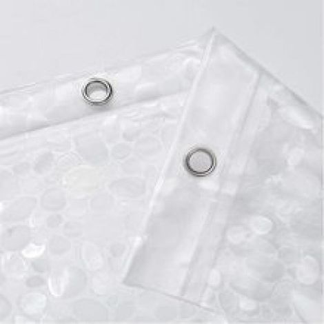 Rideau de douche 180 x 200 cm avec aimant lesté, imperméable et transparent, lavable en PEVA, anti-moisissure, antibactérien, avec 12 anneaux inclus