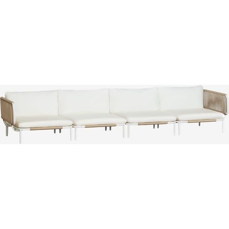 Conjunto de jardín con sofá modular de 4 piezas con 2 módulos esquineros en acero Roubly SKLUM       