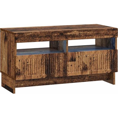LED TV Cabinet Old Wood Engineered Wood vidaXL (1/5)