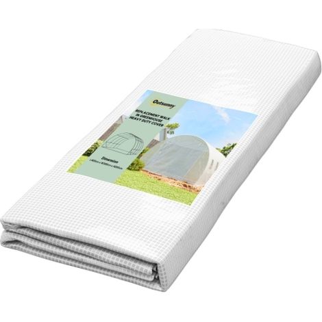 Bâche de remplacement pour serre 400 cm x 300 cm x 200 cm, transparente et blanche, résistante aux intempéries – 1 pièce, livraison sur site (1/5)