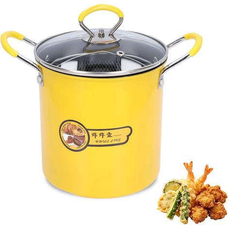 Mini Friteuse En Acier Inoxydable De 3l, Petite Marmite À Frites Marmite Japonaise En Acier Inoxydable Avec Couvercle De Filtre À Huile, Panier À Friture Marmites À Huile Pour La Cuisine De La Maison