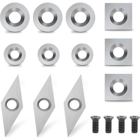12 PièCes Plaquette Carbure Tournage Bois, Plaquettes De Coupe, Carbure Gouges Tournage Bois (1/4)