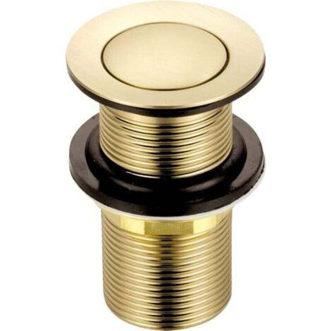Bouchon d'évier de rechange en laiton, sans rainure, finition or brossé, raccord standard G11. (1/3)