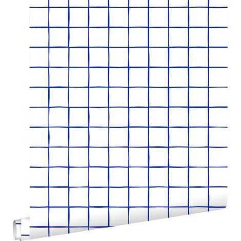 papier peint à damier bleu et blanc - ESTAhome (1/5)