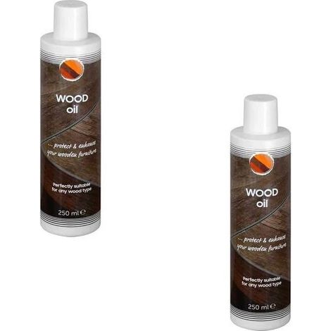Lot de 2 : Huile de traitement pour meubles de jardin en bois : 250ml. Nourrit et protège