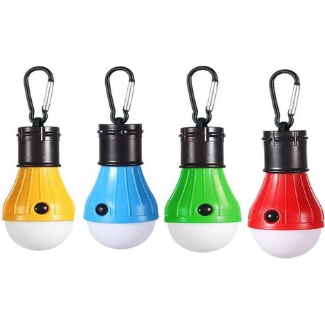 Lot de 4 lampes de camping à LED Lanterne à ampoule portable étanche à piles (1/5)
