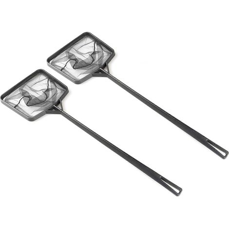 Lot de 2 épuisettes portables pour aquariums et bassins à crevettes : épuisette carrée avec long manche, facile à utiliser (1/5)