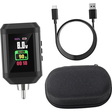 Batterie externe pour stylo de tatouage sans fil 2200 mAh avec interface RCA, réglable et rechargeable par USB (noire). (1/5)