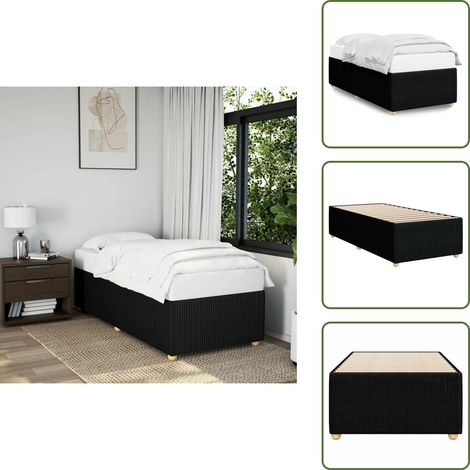 Cama de tela - vidaXL Estructura de cama sin colchón tela negro 100x200 cm - Cama de madera