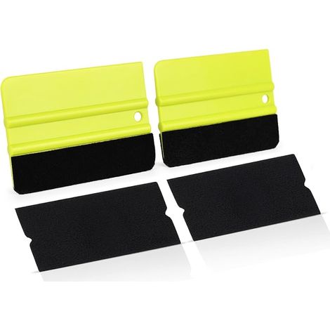 Lot de 2 bords en feutre - Grattoir en feutre - Outils de collage - Pour voiture, meubles, fenêtre, film teinté - Film adhésif - 10 cm (1/5)