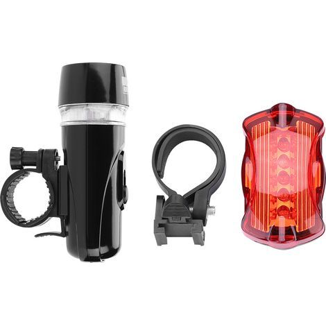 Wasserdichtes 5-LED-Fahrradscheinwerfer-Set (vorne und hinten), Sicherheitslichtzubehör (schwarz) (1/5)