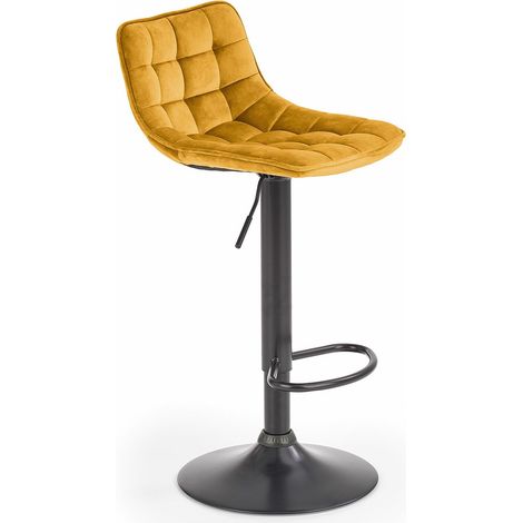 Silla de barra Houston 964, Amarillo, 84x43x44cm, Tapiz, Metálico (1/5)