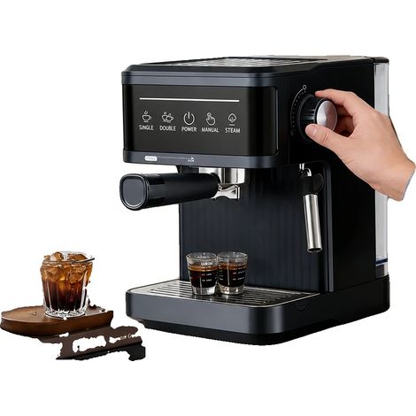 Cafetera espresso, presión de 20 bares, capacidad de 1,8 litros, pantalla táctil inteligente, boquilla de vapor de 360°, calentador de tazas integrado. (1/5)