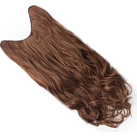 Perruque Universelle Femme Pièce Cheveux Synthétiques U Invisible Sans Marquage Marron Clair Bouclée 45cm (1/5)