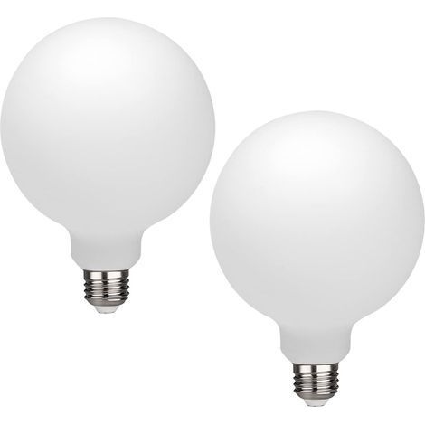 2 Pack G125 Globe LED Bulb, Warm White 3000K Dimmable LED Globe Bulb, 12W Equivalent 60W LED Globe Light Bulbs, CRI 90+, Milky Glass, LED Bulb for Bathroom Vanity Mirror, E27 Base (1/5)