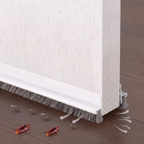 Bottom of the Door 100 cm White, Self-Adhesive Brush Seal Anti-Cold and Anti-Noise, Waterproof Door Cold Cutter, Energy Insulation, Anti-Dust and Anti-Insect (1/5)