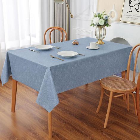 Nappe cirée PVC Bleu 100x140cm Lavable Imperméable Huile-repoussant Rectangulaire