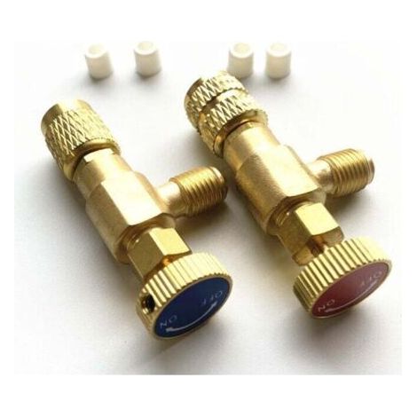 2 Pcs Remplissage Réfrigérant Soupape de Sécurité Coupleur Rapide Air Conditionné R410A R22 Connecteur Adaptateurs,