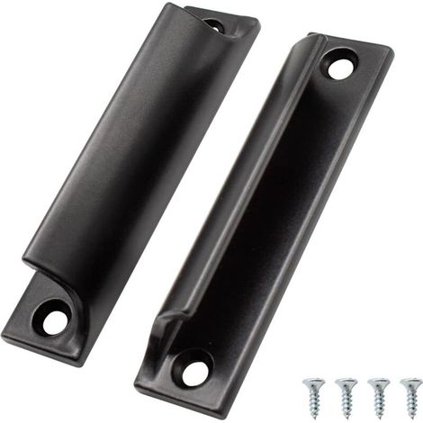2 Pièces Poignée de Porte Coulissante, Aluminium Poignée Meuble, Poignee de Meuble Cuisine Noir, Disponible pour Portes de Balcon, Portes Coulissantes, Tiroirs (1/5)