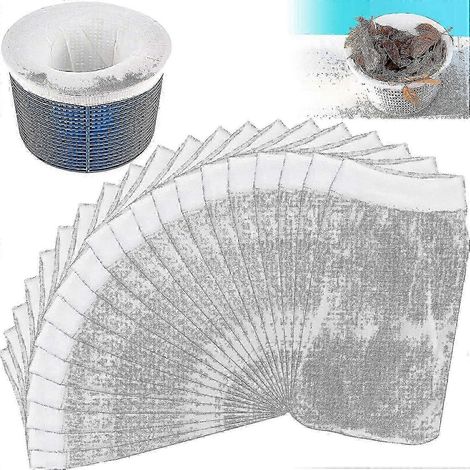 Lot de 20 filtres pour skimmer de piscine, chaussettes de skimmer en nylon élastique résistant. (1/5)