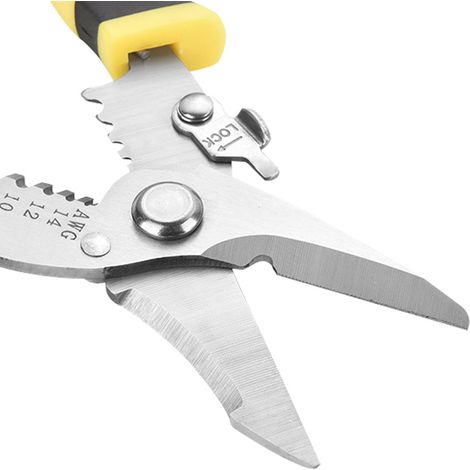 Pince multifonction 5 en 1 pour électricien Dénudeur, coupe-câble, pince à sertir, pince à becs fins (1/3)