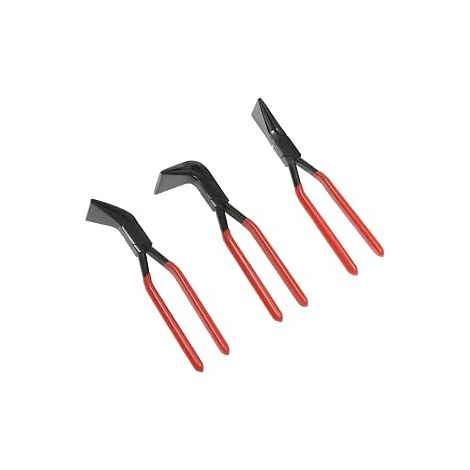 Lot de 3 pinces pliantes en acier au carbone - Pince droite à 45° et 90° - Pour plier la plupart des tôles (rouge) (1/5)