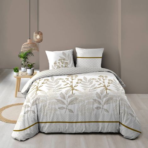 Housse de couette réversible 240 x 220 cm + 2 taies – Coton 57 fils – RAONI (1/5)