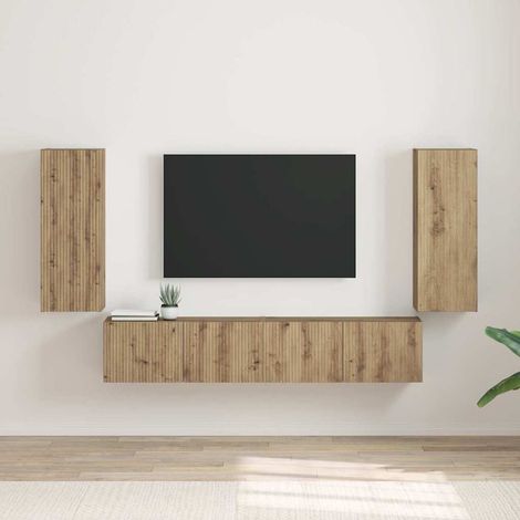 TV-Wandschrank 2 pcs Kunsthandwerk Eiche 30 x 31 x 80 cm
