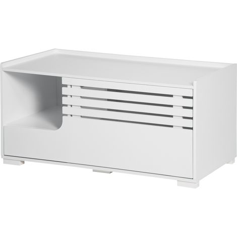 Chat à 2 étagères design 2 en 1 porte magnétique blanc