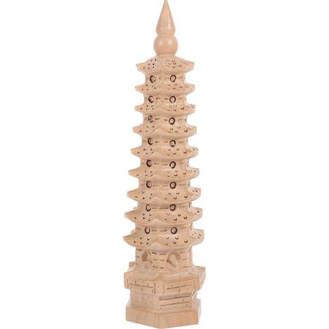 Wenchang Pagodenornament aus Pfirsichholz Einzigartige beige