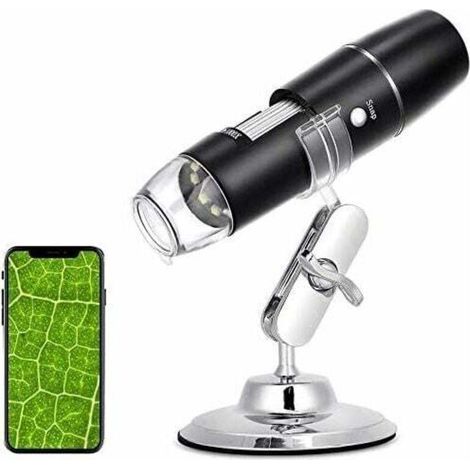 Digital Microscope, WiFi Endoscope 50X-1000X, Metal Stand, Compatible with Android and iOS Smartphones or Tablets (1/4)
