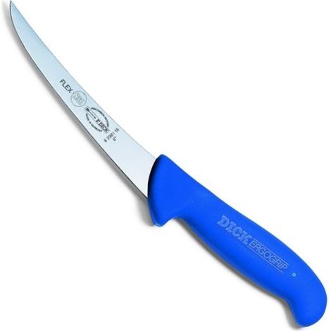 ERGOGRIP Ausbeinmesser, gebogene Klinge, 13 cm, flexibel, blau
