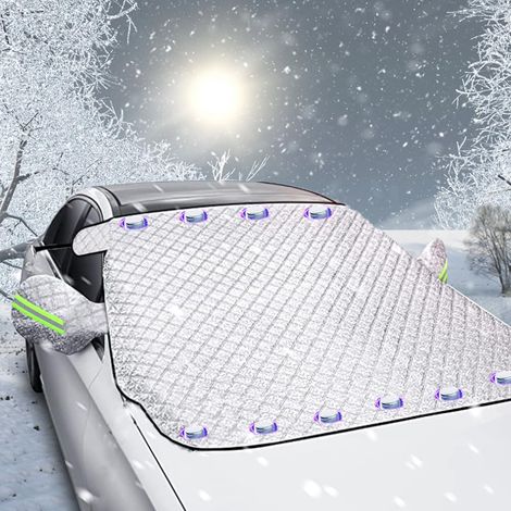 Couverture de pare-brise de voiture 6 couches avec 10 aimants, protection contre la neige, la glace, le gel, les UV, la poussière, pour voitures, SUV, camionnettes, 190 x 125 cm