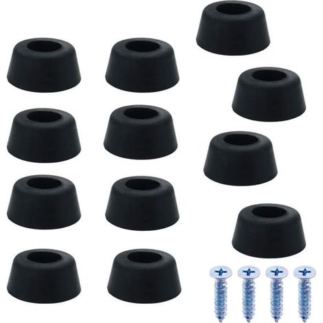 Patins en caoutchouc pour meubles, lot de 50 – Protections de sol à visser pour chaises et tables 1,5 x 1,2 x 0,8 cm (1/5)