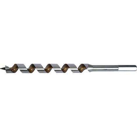 Mèche bois de charpente à spirale unique Acier Pro TiN D. 10.5 x Lu. 155 x LT. 230 mm x Q. 6 pans - FZ105230 - Labor