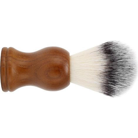 Pinceau à barbe en bois naturel pour rasage traditionnel - Brosse durable pour soins de la barbe