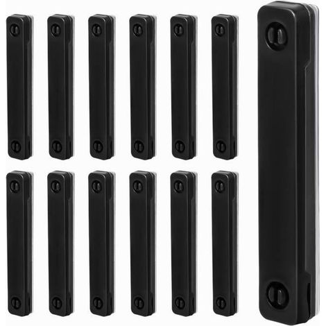 12PCS Aimants Fixation pour Moustiquaires, Support Magnétique pour Moustiquaire, Rideaux - Sans Perçage - Noir