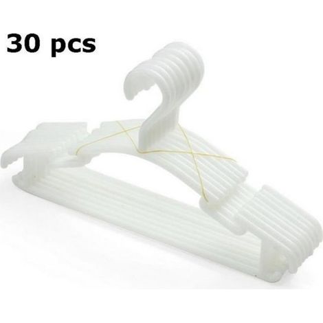 Cintre - Plastique - 27 x 15 cm - Pour Vêtements Bébé Enfant - 30 Pièces