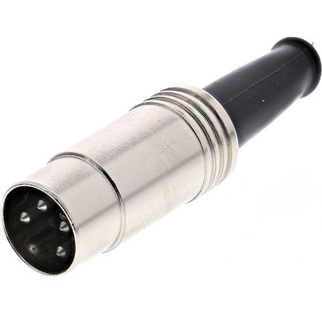Connecteur DIN RS PRO, 4 contacts, Mâle, Montage sur câble, A souder (1/2)