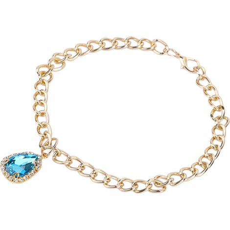 Colliers pour animaux de compagnie avec strass, couleurs vives et ajustables, pendentif élégant pour chiens et chats de petite et moyenne taille, bleu, taille M (1/5)