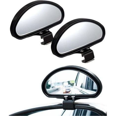 Miroirs Angle Mort Réglables, 2pcs Rétroviseurs Convexes Universels pour Voiture et Camion, Sécurité Routière (1/4)
