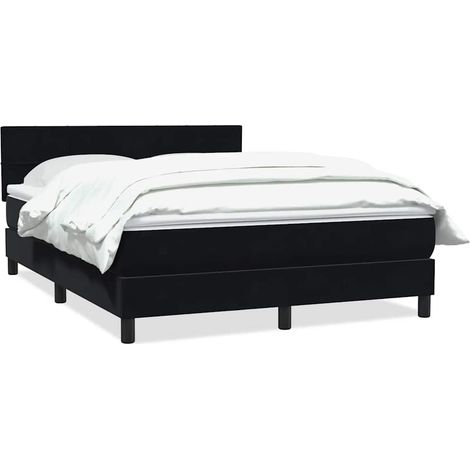 Maison Exclusive - Giroletto a Molle con Materasso Nero 160x210 cm in Velluto