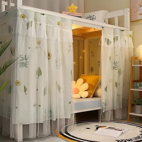 Rideau pour lit mezzanine - Rideau occultant pour lit enfant - Rideau de cabine - Rideau pour lit superposé - Moyen - 1,35 x 2 m - 2 m (1/5)