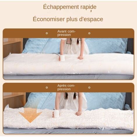 QORVA-Sac de Compression Sous Vide Extra Large pour Matelas Latex, Couettes, Oreillers, Rangement et Transport, Gain de Place Optimal