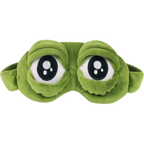 Masque de sommeil en peluche grenouille pour enfants, bandeau moelleux et dessin animé pour dormir.