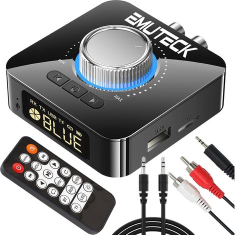 Adaptateur Bluetooth 5.0 - Émetteur Et Récepteur Audio - Entrées 3,5 mm Et RCA - Lecteur USB Et Carte TF - Écran LCD - Batterie Intégrée (1/5)