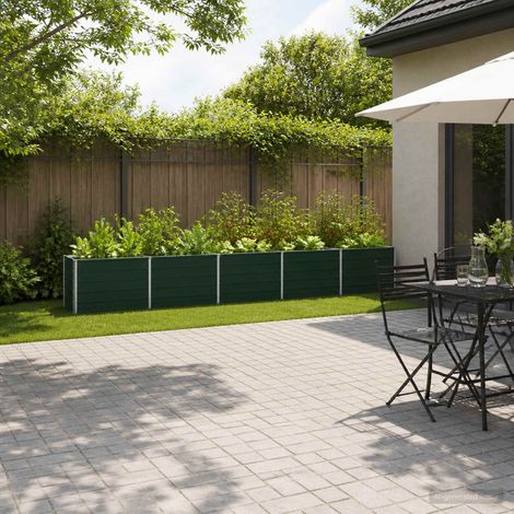 vidaXL Cama de Jardín Elevada Verde 400 x 40 x 55 cm Acero galvanizado (1/5)