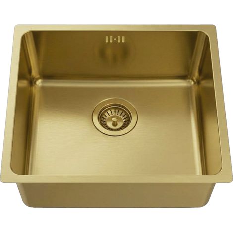 Essebagno Essenox fregadero 1 cubeta 49x44 oro cepillado (1/3)