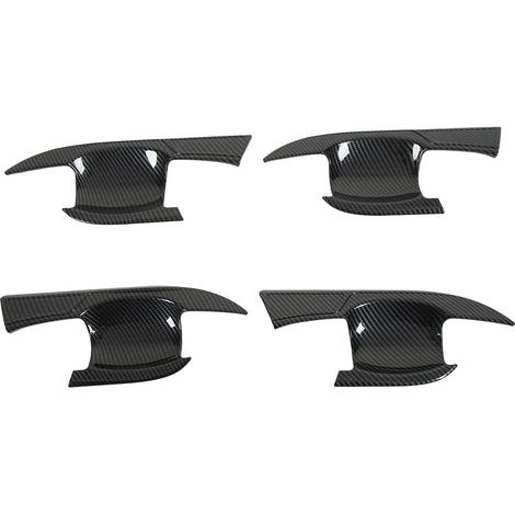 Lot de 4 autocollants de protection pour poignées de porte de voiture, motif fibre de carbone, pour Mitsubishi Outlander 2023 (1/5)