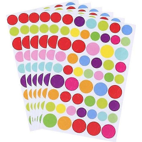 Lot de 6 autocollants ronds en PVC, à personnaliser soi-même. Adorables autocollants en papier doux, inspirés de dessins animés, pour enfants.